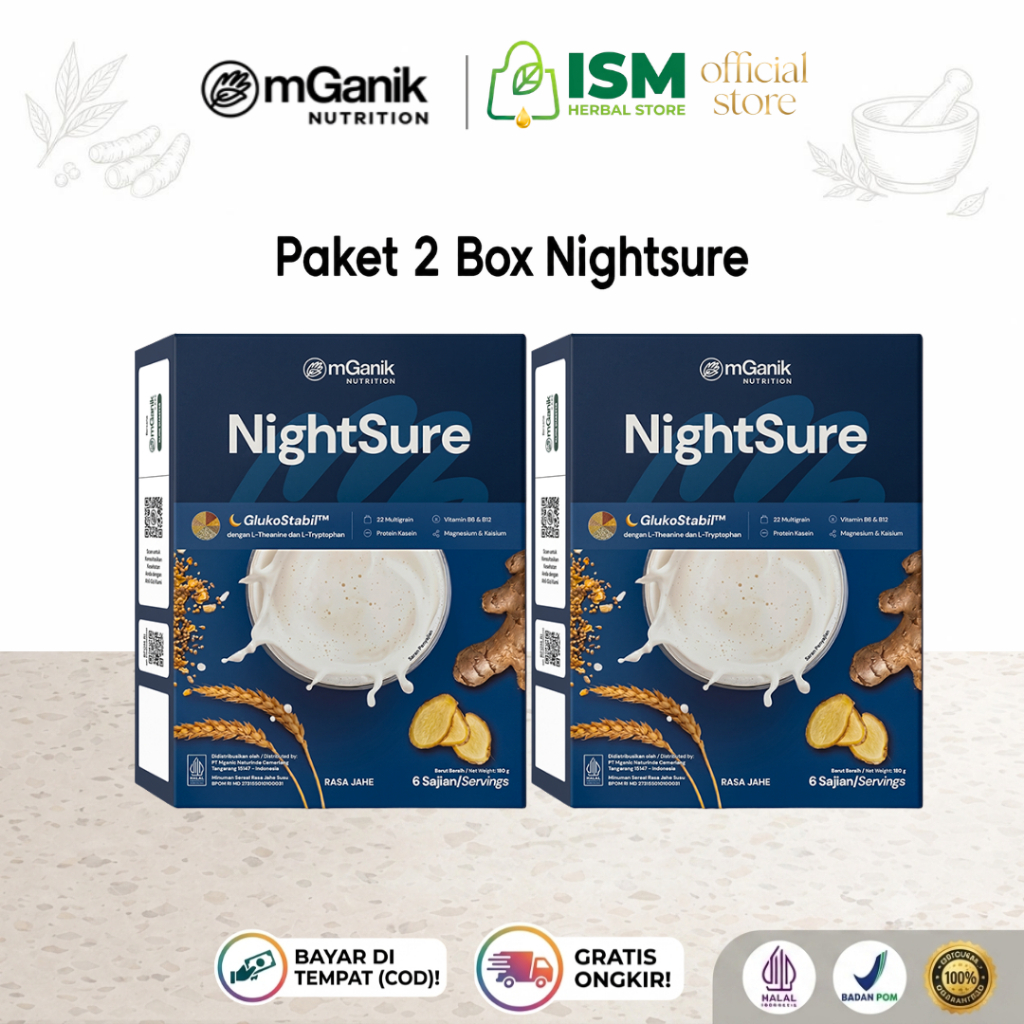Paket 2 Box mGanik Nightsure Susu Diabetes Penurun Gula Darah 180gr Makassar