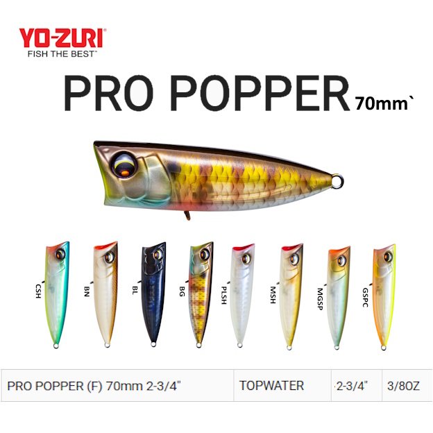 Yo-Zuri Pro Popper 70mm Topwater Lure Umpan Pancing