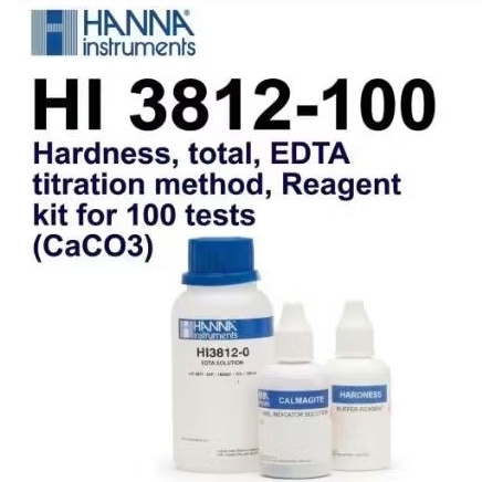 Hanna Instruments HI 3812-100 Replacement Reagent Kit Hardness Total EDTA Titration Method untuk 100