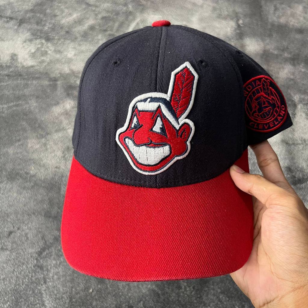 Topi MLB Clevelend Indiana clev Navy Cap Major League Baseball Original