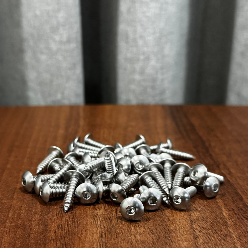Skrup L Pan flat button Stainless SS 304 M5 x 16, M5x16
