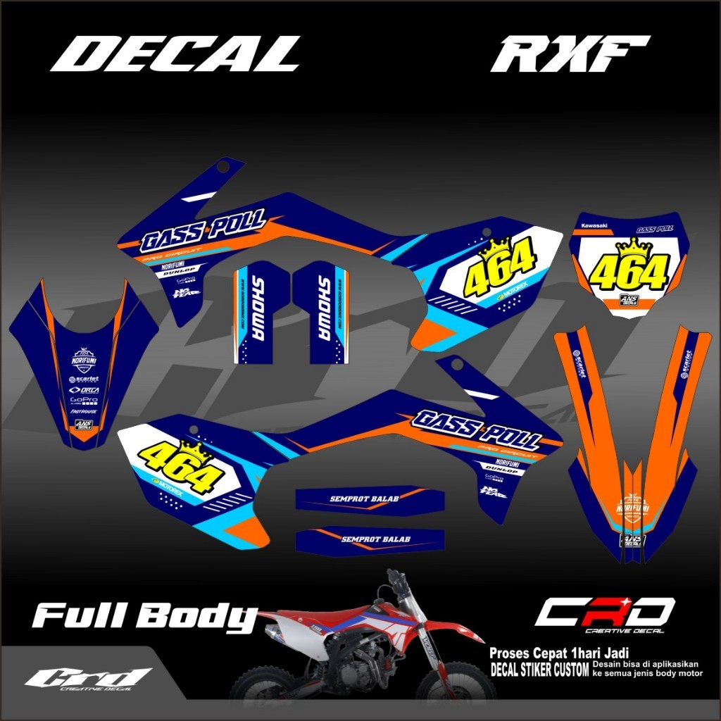 DECAL RXF MINI TRAIL 50/110 CC MINI TRAIL TYPE RXF DECAL STIKER MOTOR