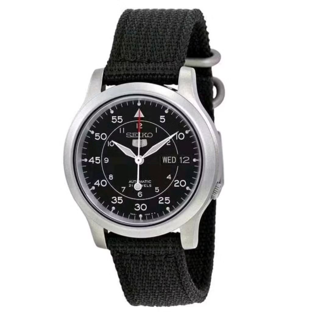 Jam Tangan Pria Seiko 5 SNK809K2 Automatic Black Dial Black Nylon Strap SNK809