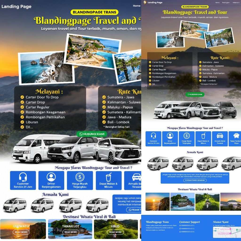 Jasa Pembuatan Website Landing Page Travel & Tour Profesional