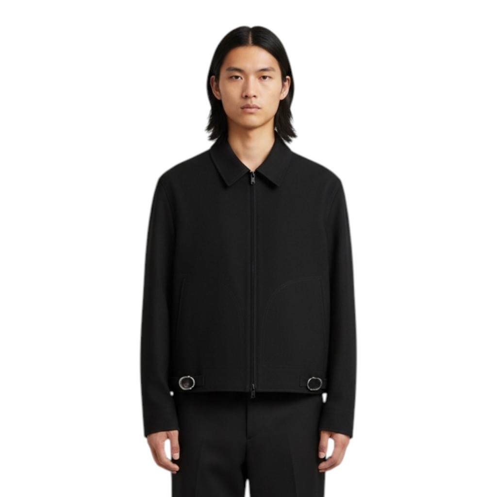 Damen Herren Jacket Collar Wool Buckle Black OROR