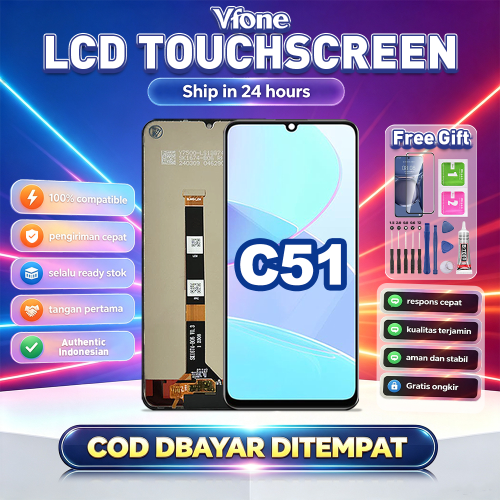 Vfone LCD FOR REALME C51 Touchscreen Fullset Replacement LCD Kompatibel Untuk Glass Touch Screen Dig