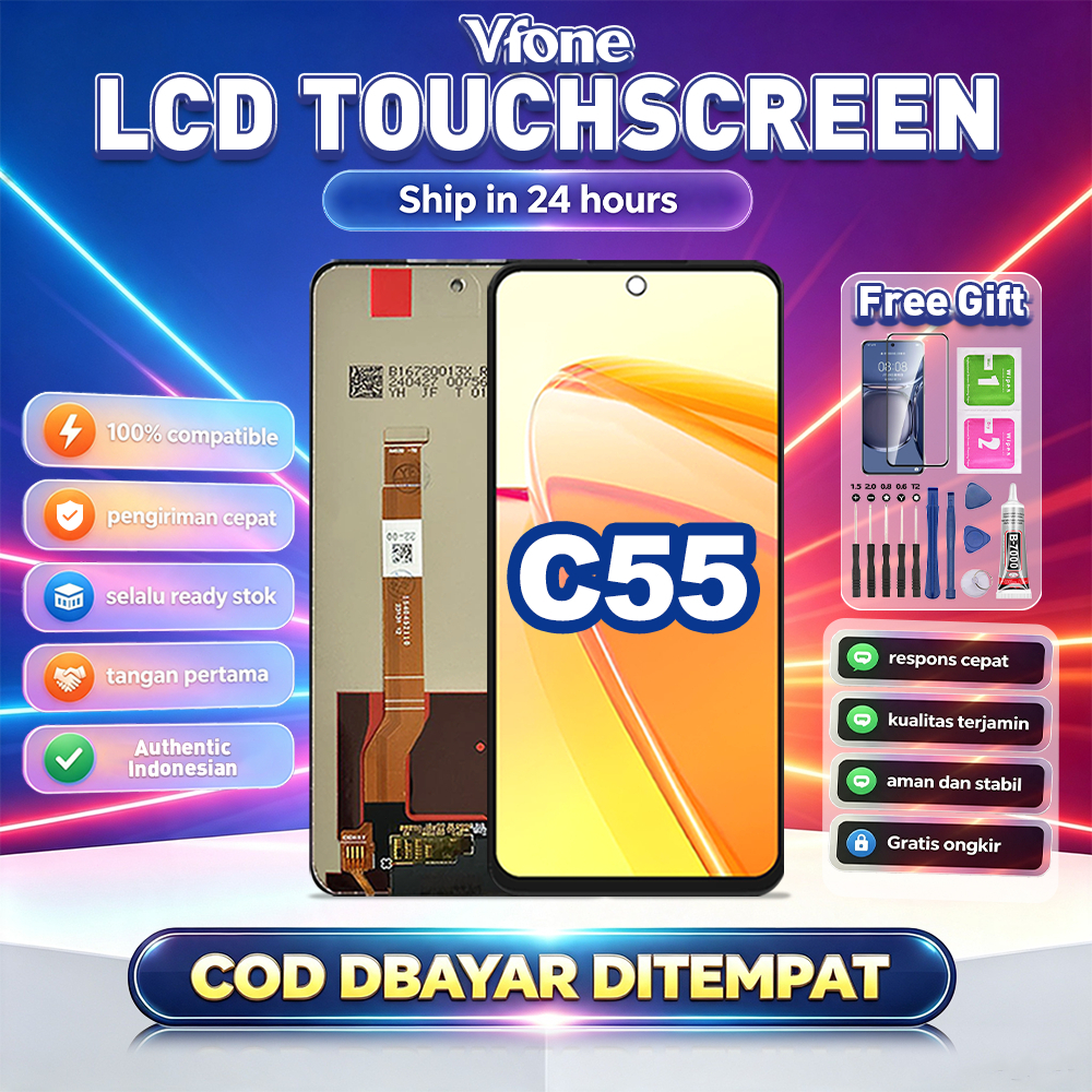 Vfone LCD FOR Realme C55 Touchscreen Fullset Replacement LCD Kompatibel Untuk Glass Touch Screen Dig