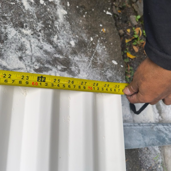 Alderon RS greca lebar 77cm, Alderon satu layer, atap alderon tebal 1,2mm upvc
