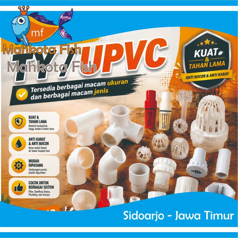 Sambungan Pipa TY (PART 1) Aquarium Atau Setara Atau UPVC | Sambungan Pipa TY Sump Filter Bawah | Fi