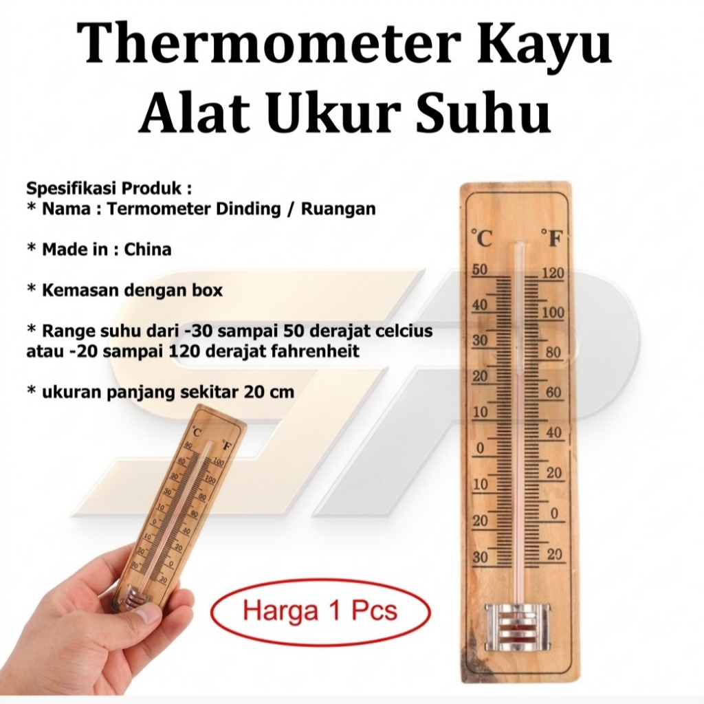 THERMOMETER KAYU - TEMPERATUR SUHU RUANGAN - ALAT UKUR SUHU RUANGAN Thermometer Kayu Alat Ukur Suhu 
