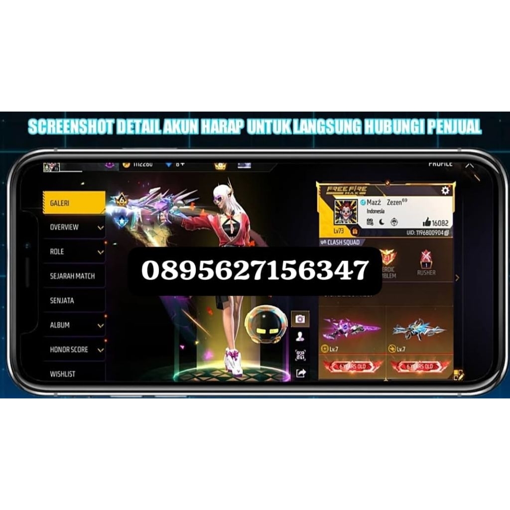 AKUN FF SULTAN-LEVEL TINGGI, SKIN LENGKAP READY AKUN FF MURAH-BAGUS FULL SKIN