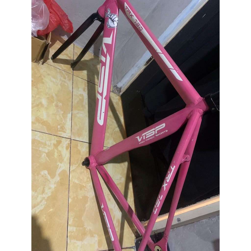VISp TRX 790 Frame Fixie Fixed Gear Single Speed Alloy 6061 48-54cm Hitam Merah Pink Biru