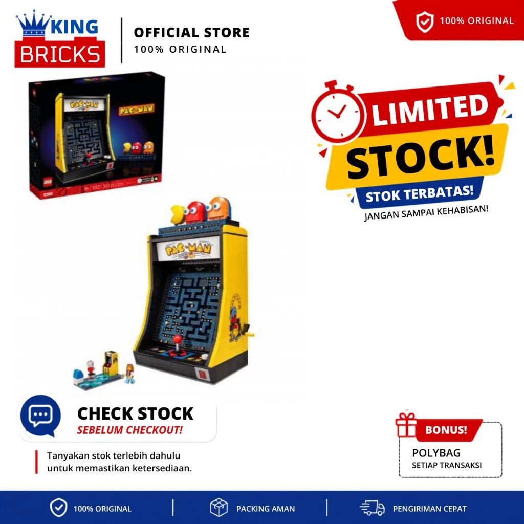10323 PAC-MAN Arcade ICONS - Mainan Anak LEGO Koleksi Game Dingdong Jadul Vintage Original Murah Jak