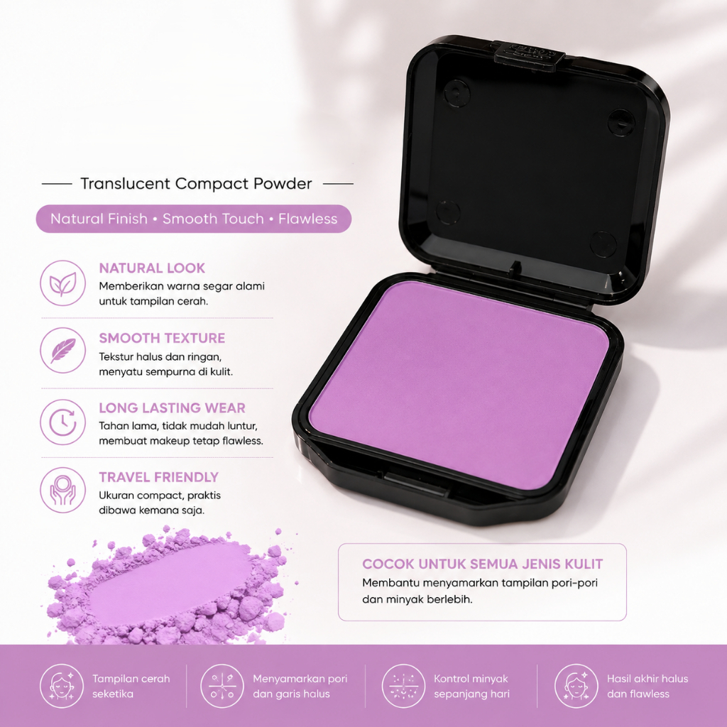 OiMiO Compact Powder Light Pink ORIGINAL Bedak Pink Natural Murah Berkualitas