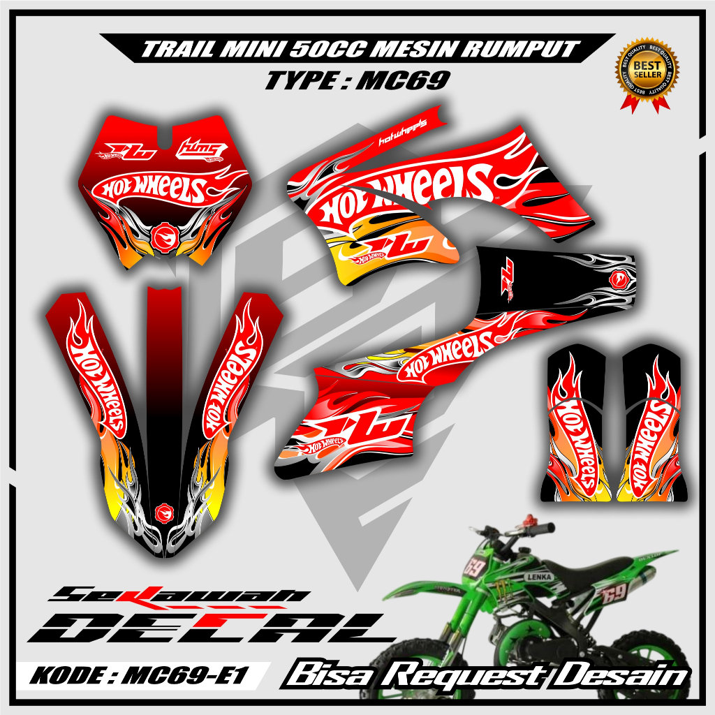 Decal Stiker Mini Trail LENKA MC69 KXD 50cc UTX 50cc MT2X81 MT2TS 50cc 2 Tak Bisa Request Desain
