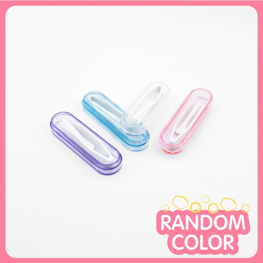 X2 Softlens Tweezer Random - Lenscase Set Softlens - Alat Pasang Softlens - Travel Kit Cleaner