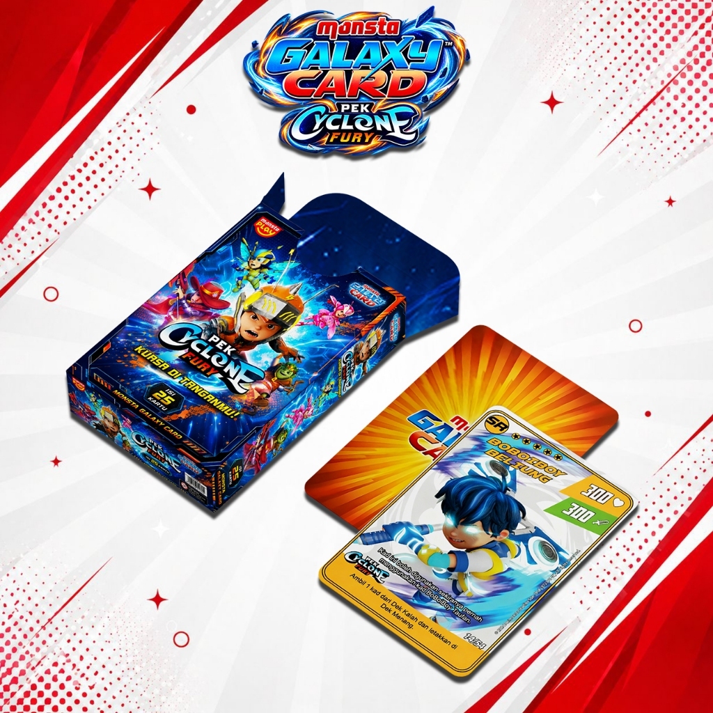 KARTU KOLEKSI BOBOIBOY MONSTA GALAXY CARD PEK CYCLONE FURY UNOFFICIAL