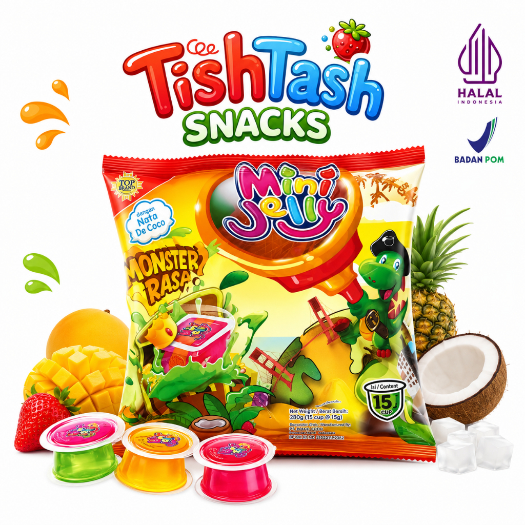 Inaco Mini Jelly Juice Nata De Coco 15 Cup- Puding Kecil Stroberi Mangga Jeruk Apel Anggur