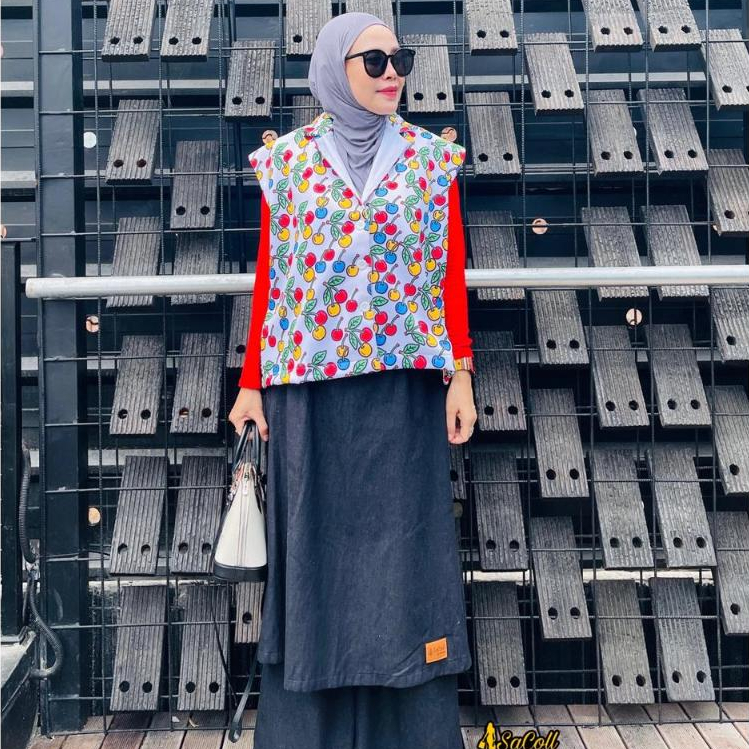Sacoll Alura Vest ( Rompi ) Bahan Scuba Printing by sacoll