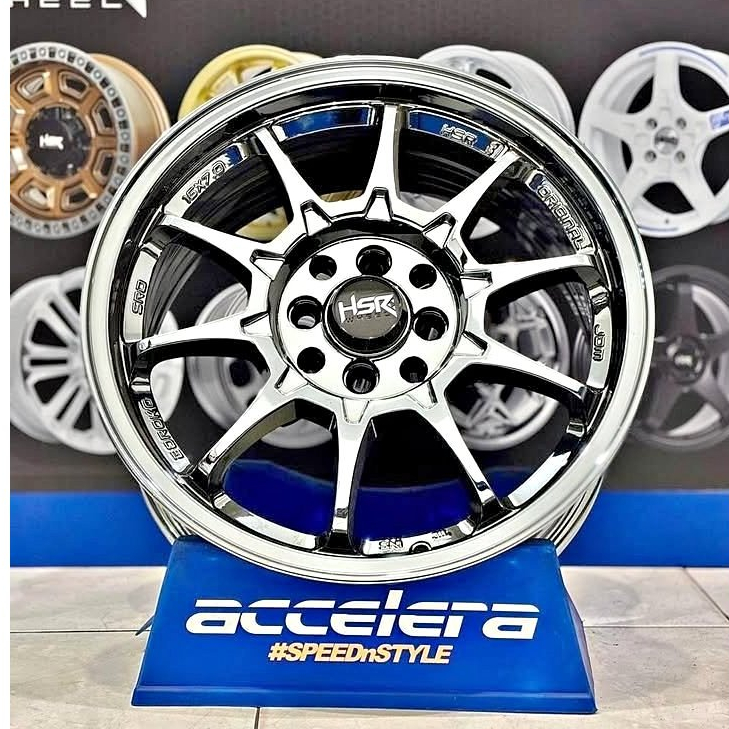 Velg hsr ring 15 ce28 black chrome pcd 4x100/114,3