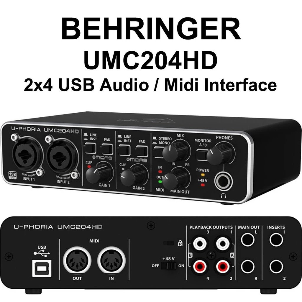 Soundcard Audio Interface Behringer UMC204HD / UMC 204 HD / UMC-204HD