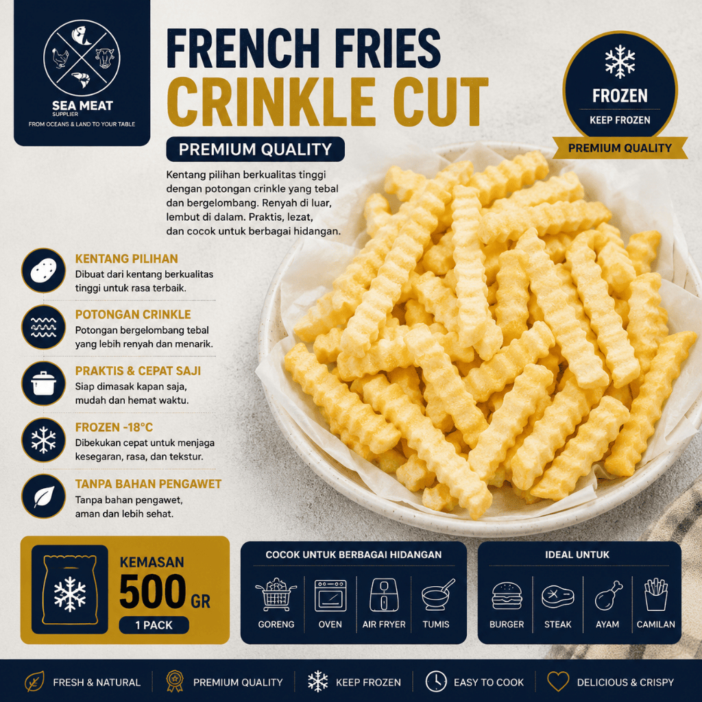 French Fries Crinkle Cut - Crinkle Cut Frozen Premium