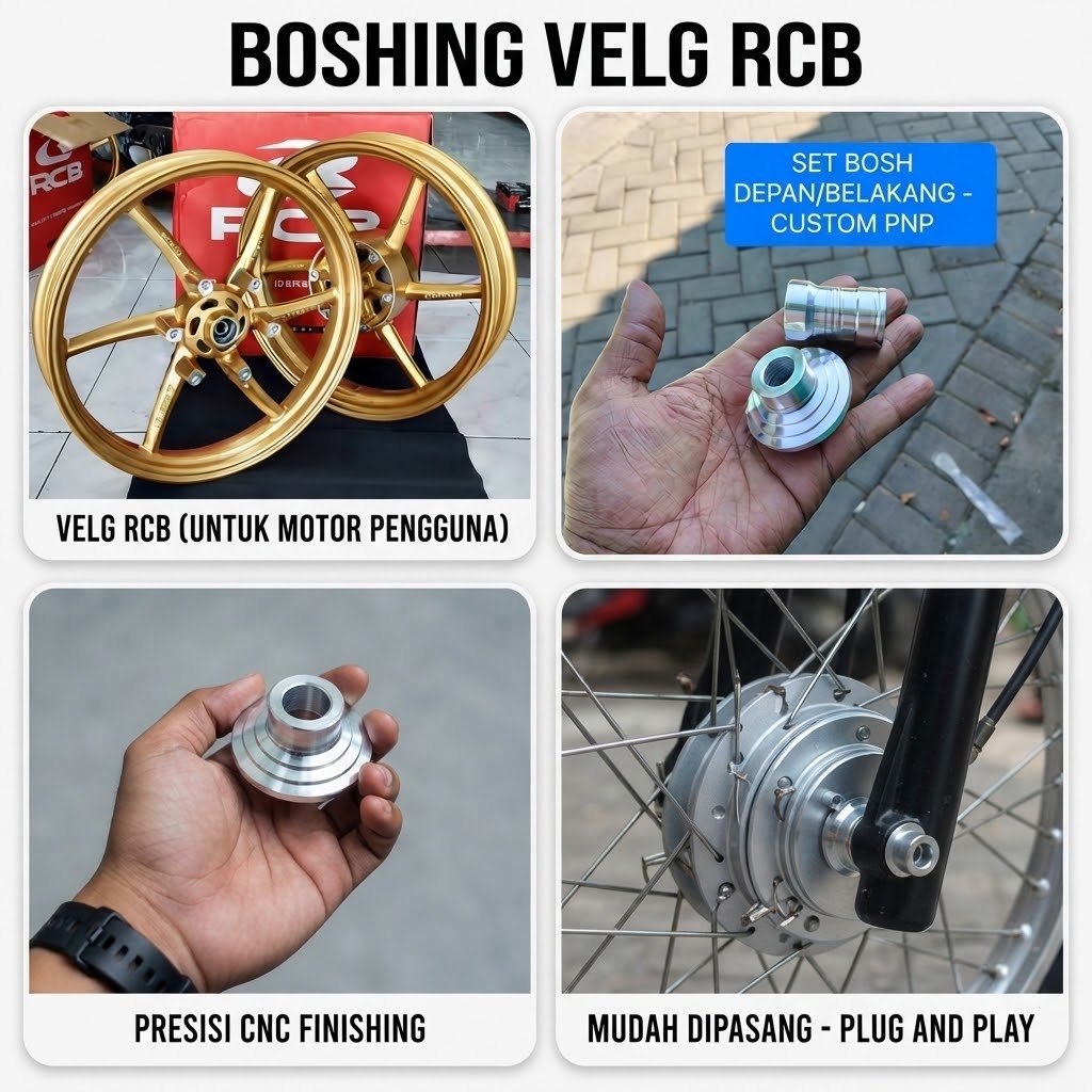 bosing pelek RCB set PNP Yamaha RX king 1set depan +belakang /manisan pelek RCB