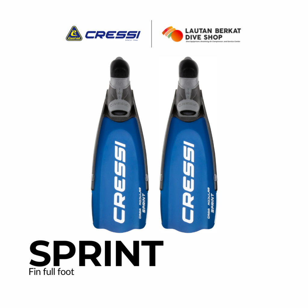 Fin / Kaki Katak Cressi Gara Modular Sprint Long Full Foot Fins Freediving Spearfishing