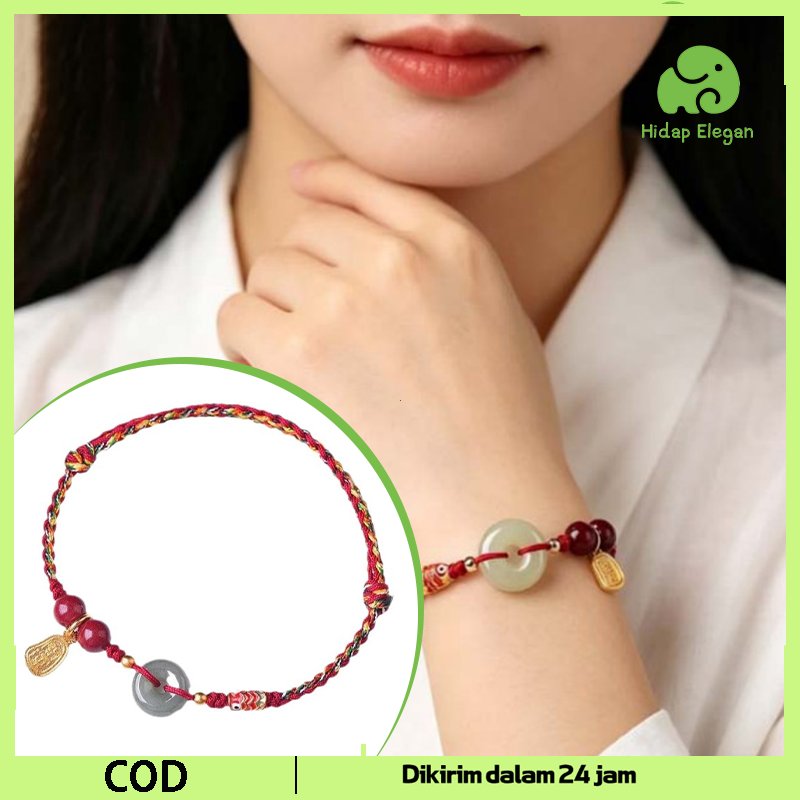 Gelang Giok Tali Merah China Ping An Gesper Gelang Merah Keberuntungan Universal Gelang Tali Cina
