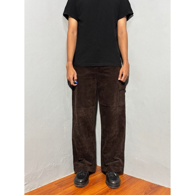 Decklam Cargo Pants Corduroy Dark Brown Vintage