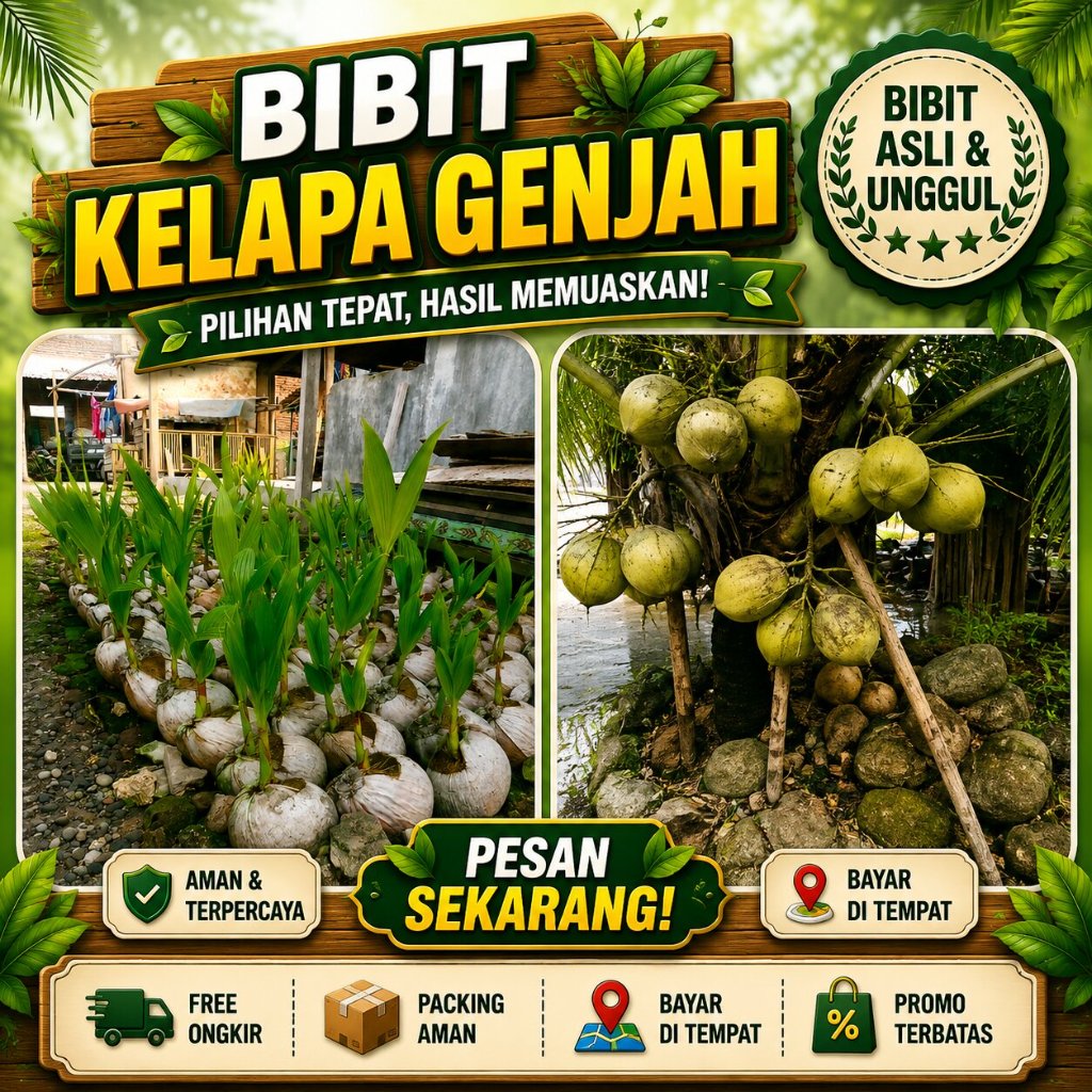 TERBAIK  Bibit Kelapa Genjah Entok, Bibit Kelapa Genjah Entok Bersertifikat, Bibit Kelapa Genjah Ent