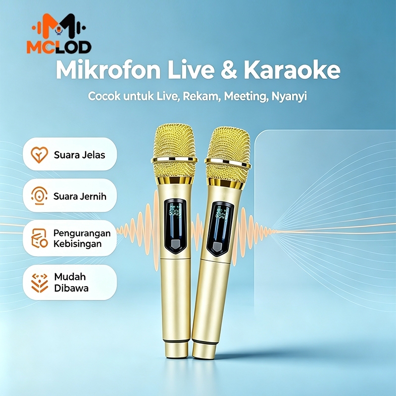 MCLOD Mikrofon nirkabel Mikrofon Mikrofon profesional Mikrofon Handheld UHF Wireless 2.4G MW-12B