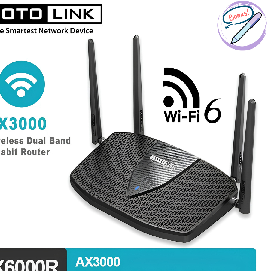 TOTOLINK X6000R ROUTER WIRELESS DUAL BAND GIGABIT WI-FI 6