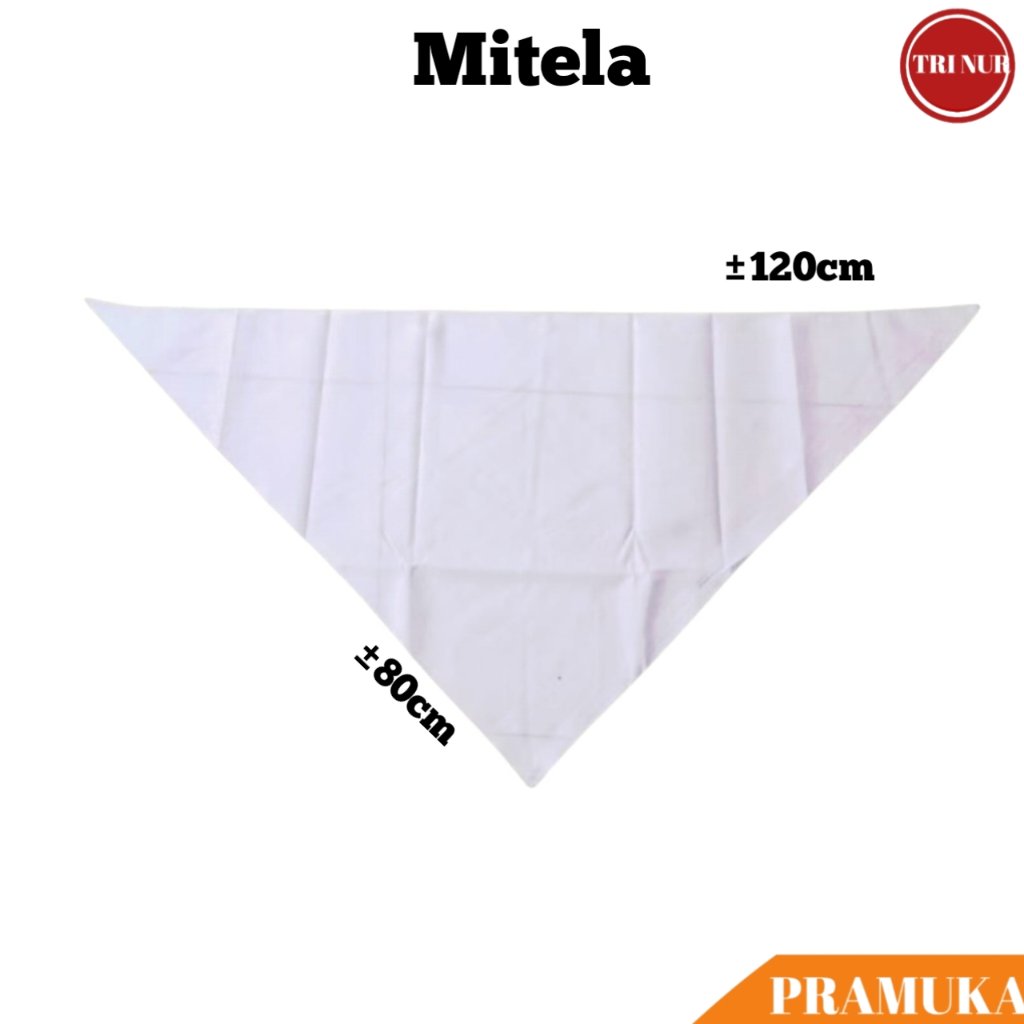 Syal Mitela Segitu Putih Polos / Syal Scarf Segitiga Putih Polos / Syal Segitiga Putih Polos