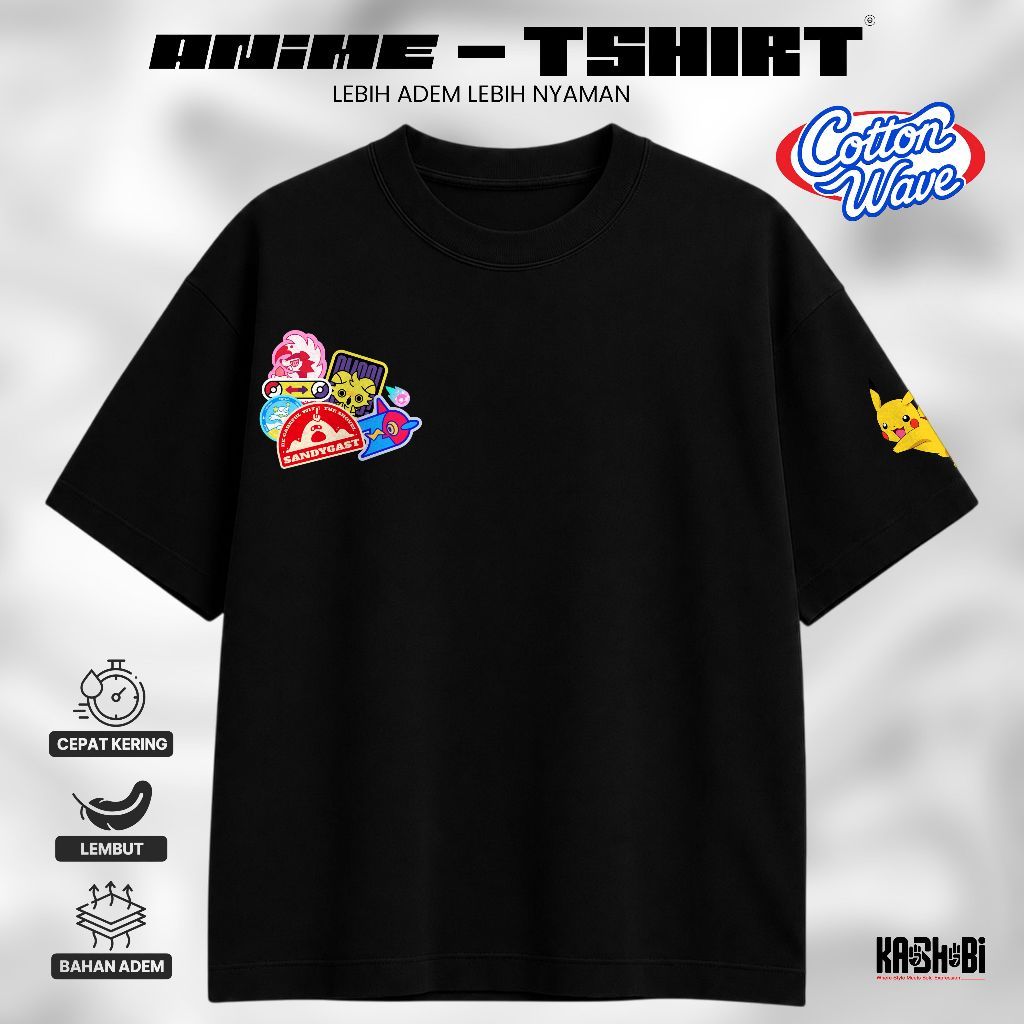 KAOSHOBI Kaos Anime Pikachu Pokemon Graphic Tee Unisex Pria Wanita Aesthetic KHA 4