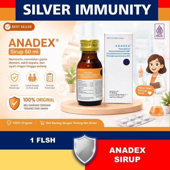 ANADEX SIRUP 60 ML ORIGINAL - OBAT FLU BATUK PILEK DEMAM