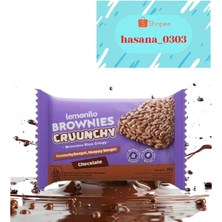 Lemonilo Brownies Crunchy Coklat - Snack Lemonilo Brownies 18 Gr