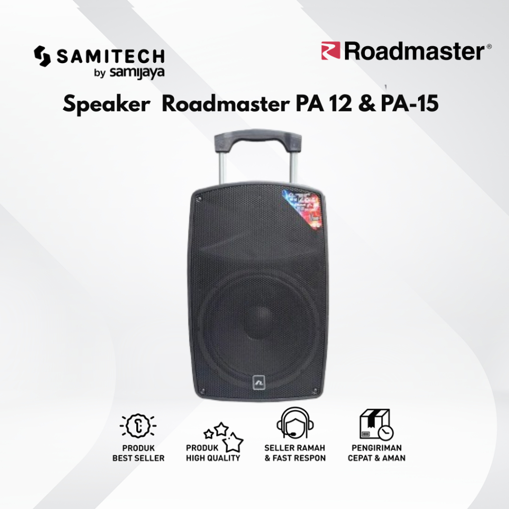 Speaker Aktif Roadmaster PA-12 & PA-15 Portable Wireless Bluetooth 12 & 15 Inch High Power