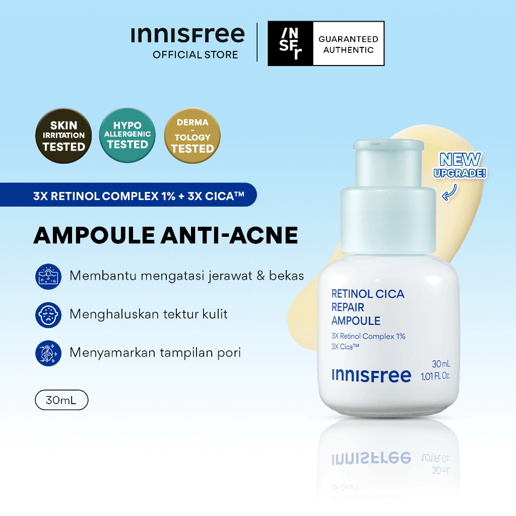 Innisfree Retinol Cica Repair Ampoule - Acne & Soothing Care Serum