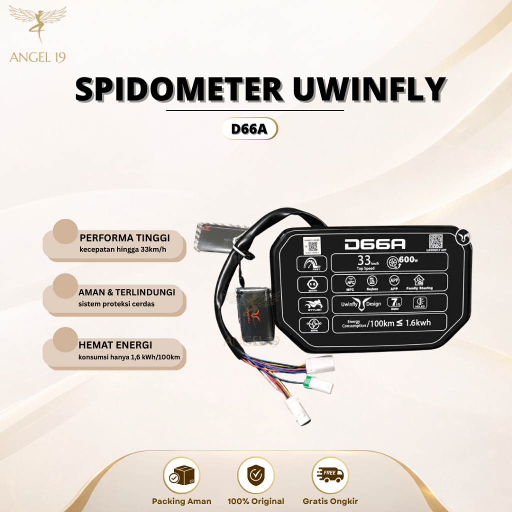 SPEDOMETER SEPEDA LISTRIK UWINFLY D66A | KECEPATAN HINGGA 33KM/H