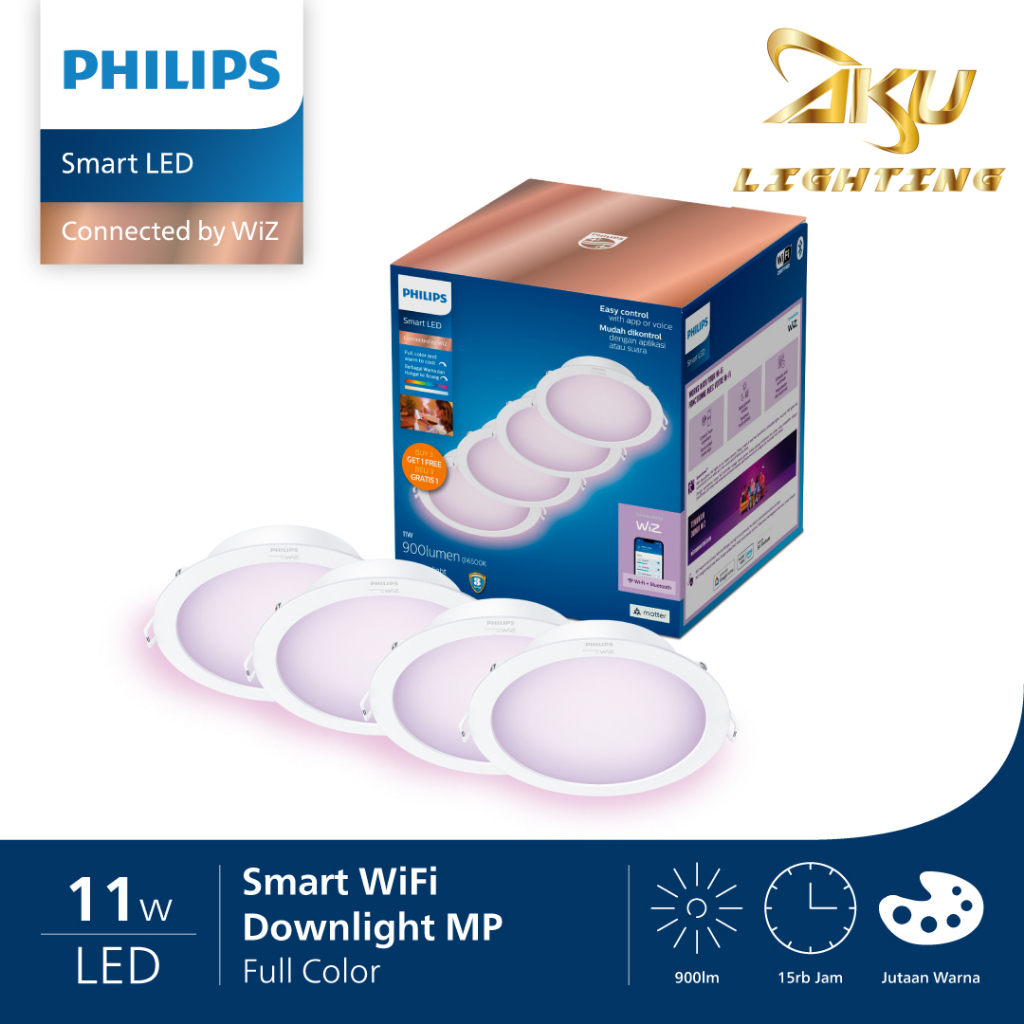 Philips Smart LED Downlight RGB Color 11W Multipack