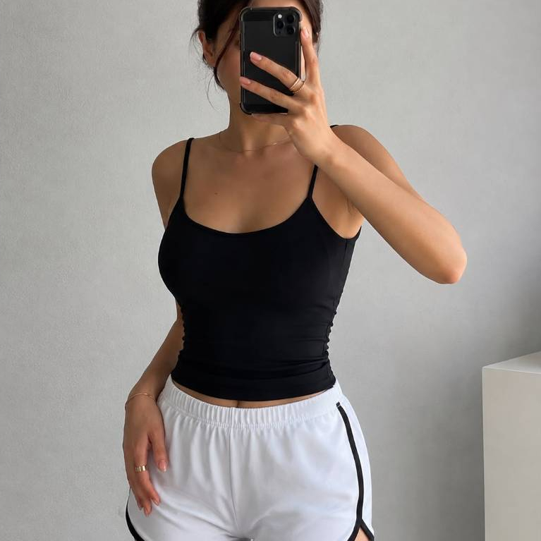 TANKTOP JUMBO WANITA TALI KECIL BAHAN KAOS TANPA BRA/CUP/BUSA