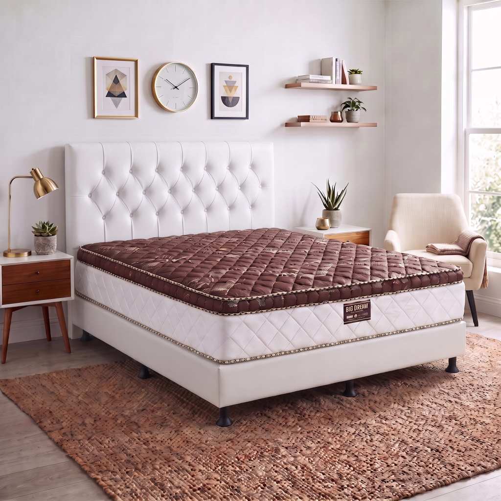 Kasur Springbed Bigland Big Dream Fullset Ukuran 160x200 / 180x200 Sandaran Kulit & Bludru