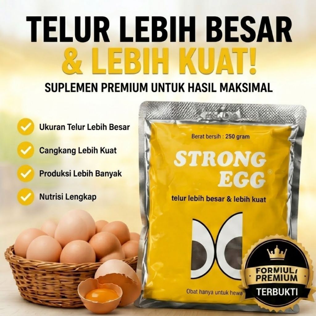 Egg Strong Ayam Petelur 250gr Vitamin B Complex B Complex Vitamin Hewan Kalsium Ayam Petelur Pakan A
