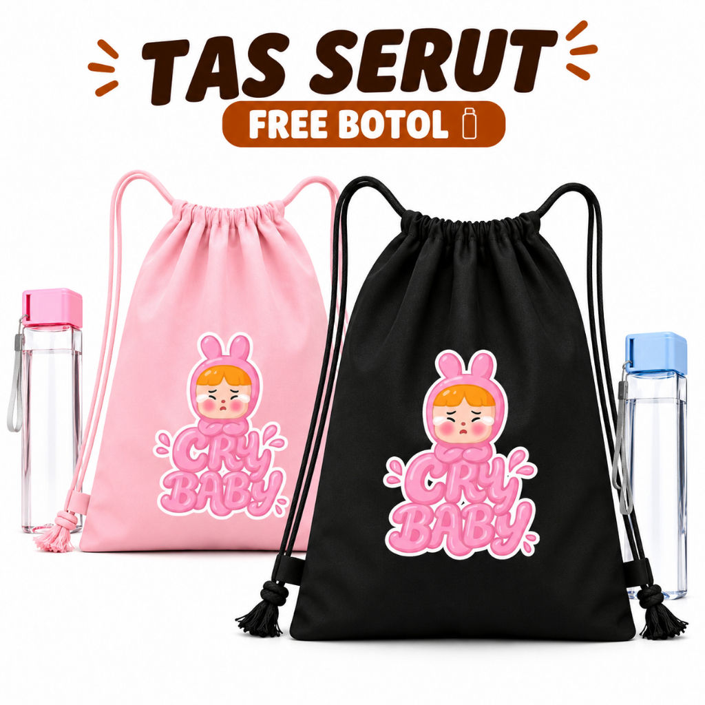 [Ratu Tas] Tas Ransel Serut Cry Baby - Drawstring Bag Anak Remaja Cry Baby