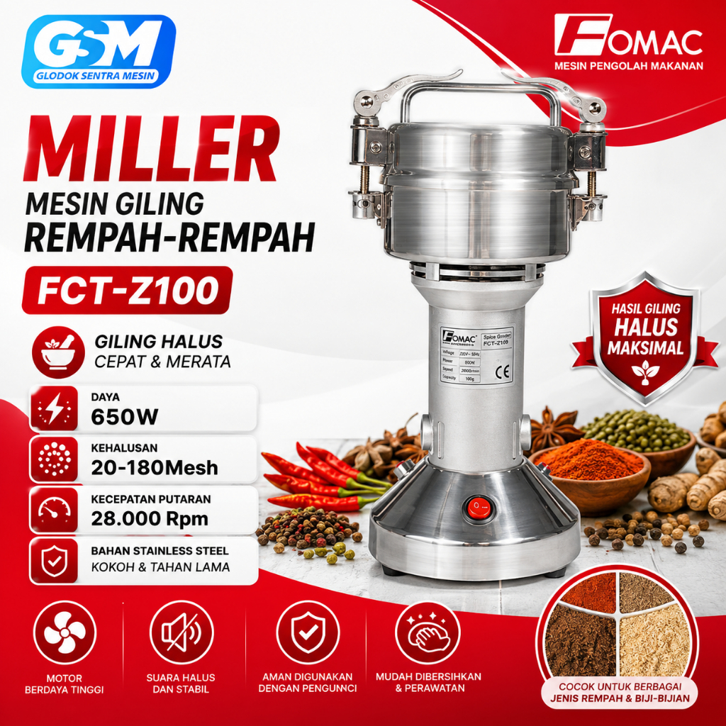 Mesin Penepung Penggiling Tepung Miller FCT-Z100 FOMAC