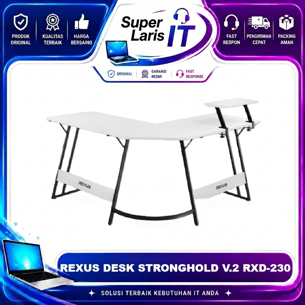 Rexus Stronghold RXD230 RXD-230 Meja Gaming Desk with Stand Monitor