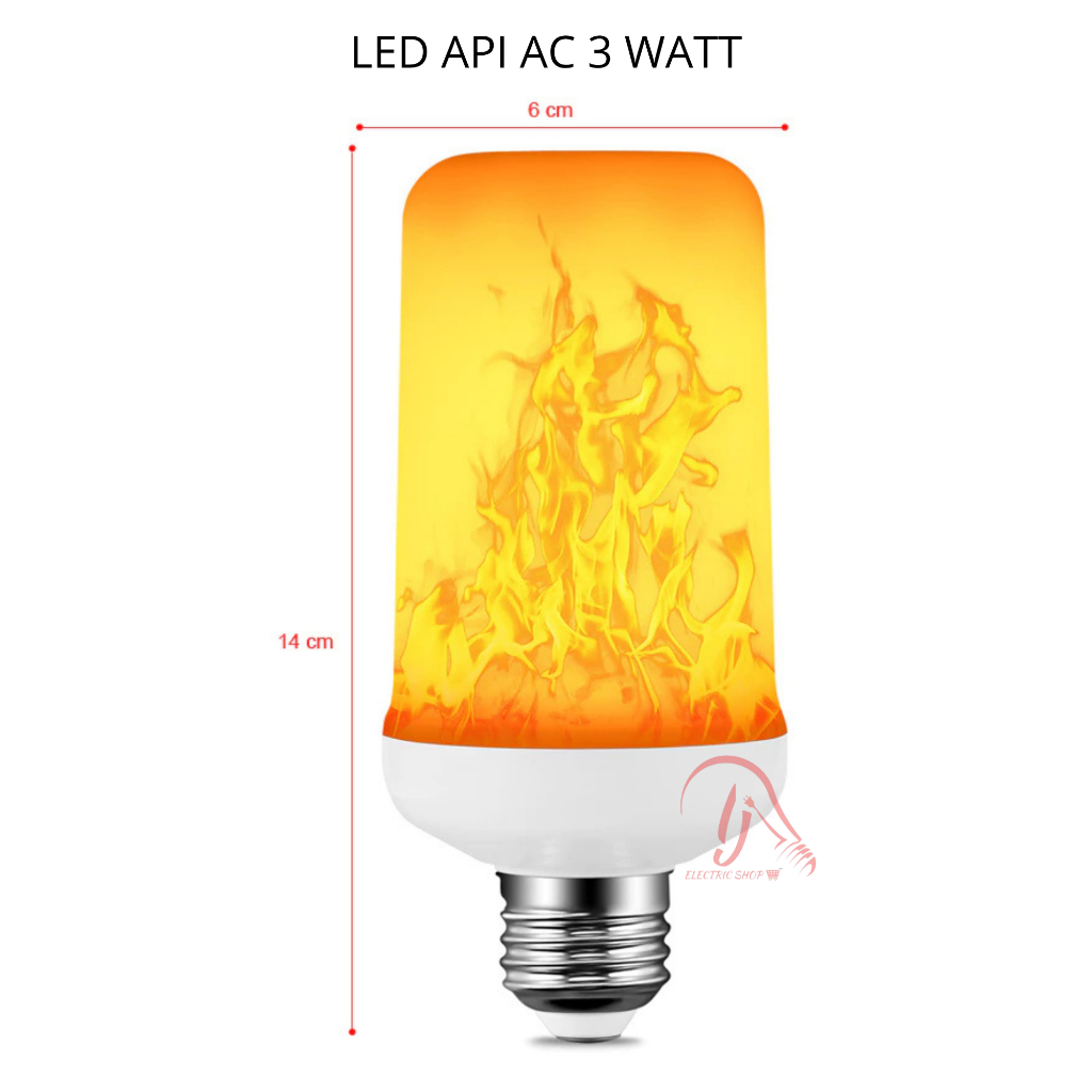 LAMPU LED API AC 3 WATT E27 LAMPU BOHLAMP EFEK API LED E 27 DENGAN 3 MODE PENCAHAYAAN LAMPU LED API 