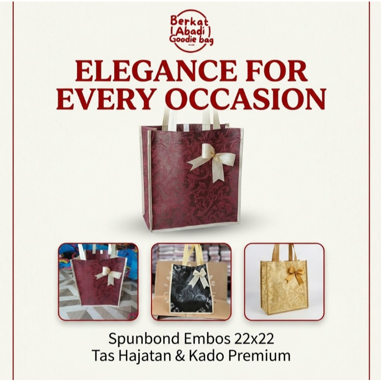 [12biji] tas spundbond embos 22x22 / Tas Hajatan 22x22 / Tas Box 22x22 / Tas Hajatan Spunbond / Tas 