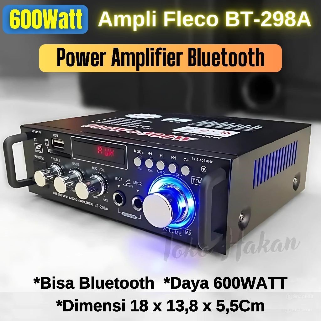 Amplifier Audio Bluetooth Karaoke Taffware BT-298A - EQ, FM Radio, USB / Fleco BT-298A Amplifier Blu